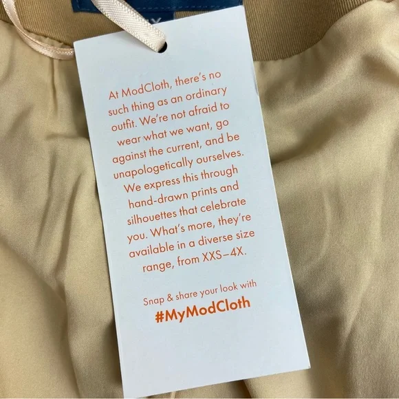 NWT Modcloth Trench Coat Tan 4X Plus Size - Picture 4 of 15
